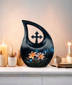 10-inch Lilly Flower Urn with Cross Drop design,