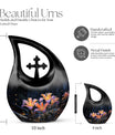 10 inch Lilly Flower Urn with Cross Drop design, 