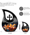 10-inch Lilly Flower Cross Drop Cremation Urn 