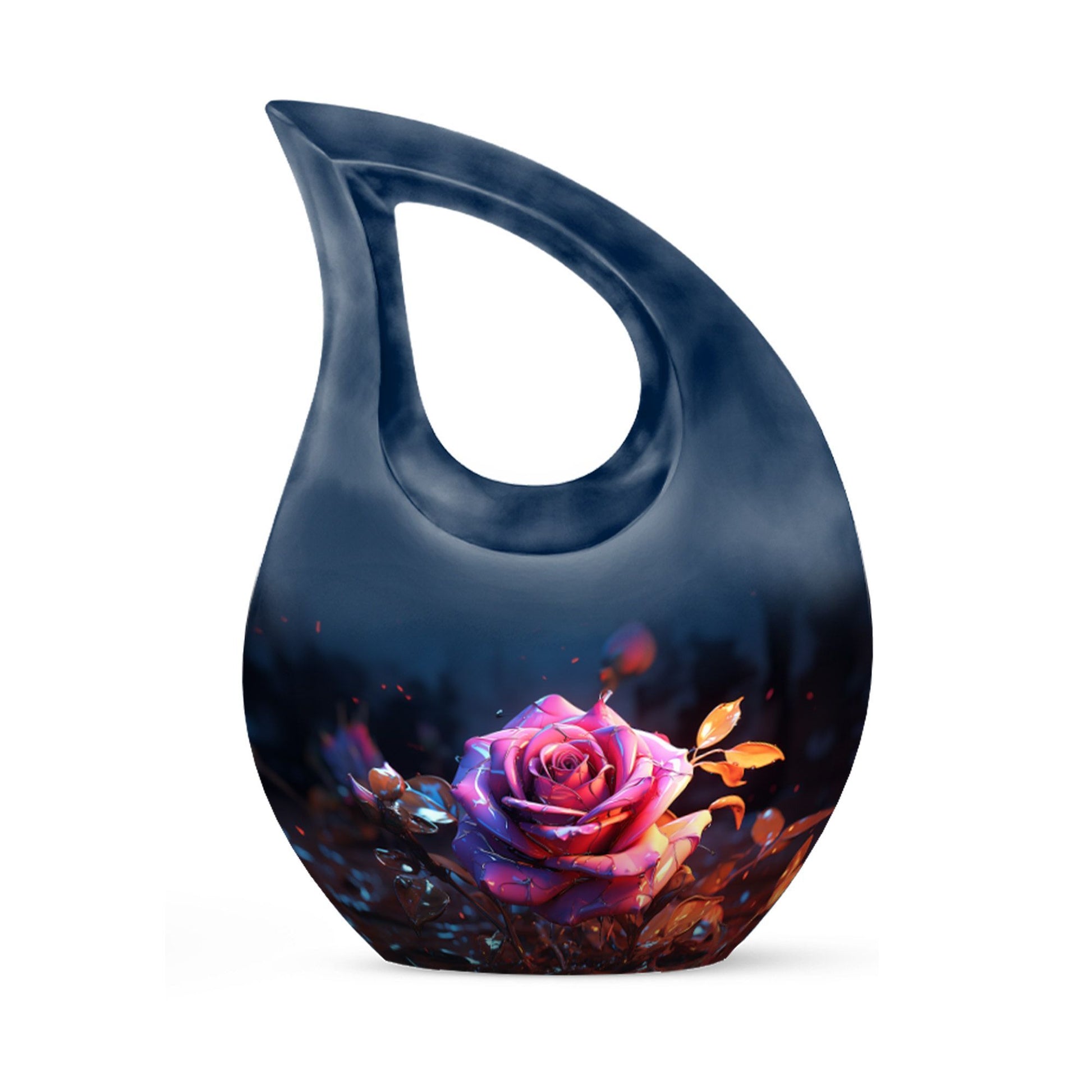 Large 10-inch Rose Urn with Cross Drop design, ideal 