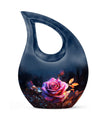 Large 10-inch Rose Urn with Cross Drop design, ideal 