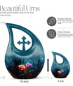 Cross drop rose cremation urn with engraving customization