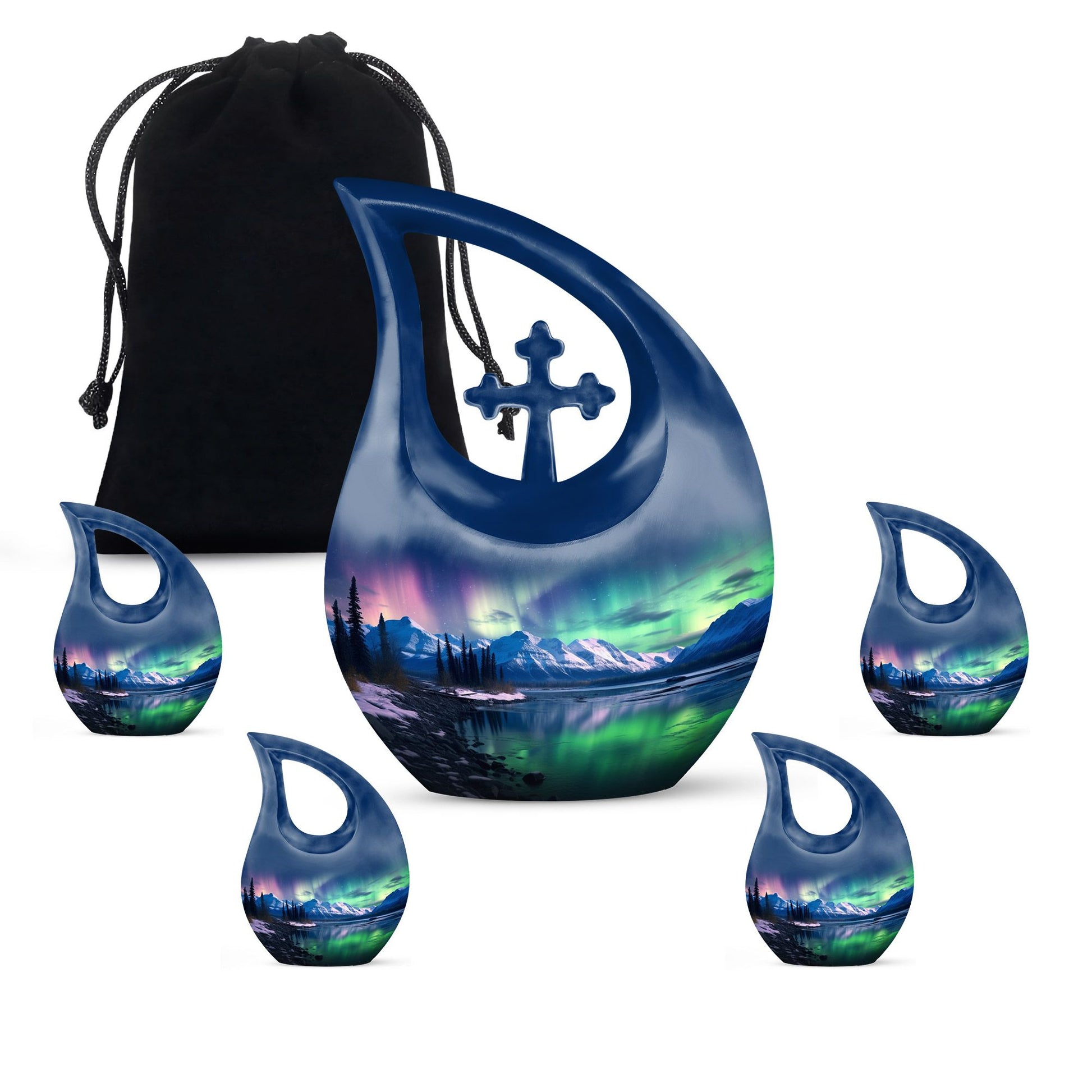 Aurora Urn in Cross Drop Design, Memorial