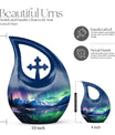 Aurora Urn in Cross Drop Design, Memorial