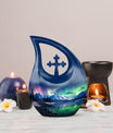 Aurora Urn in Cross Drop Design, Memorial