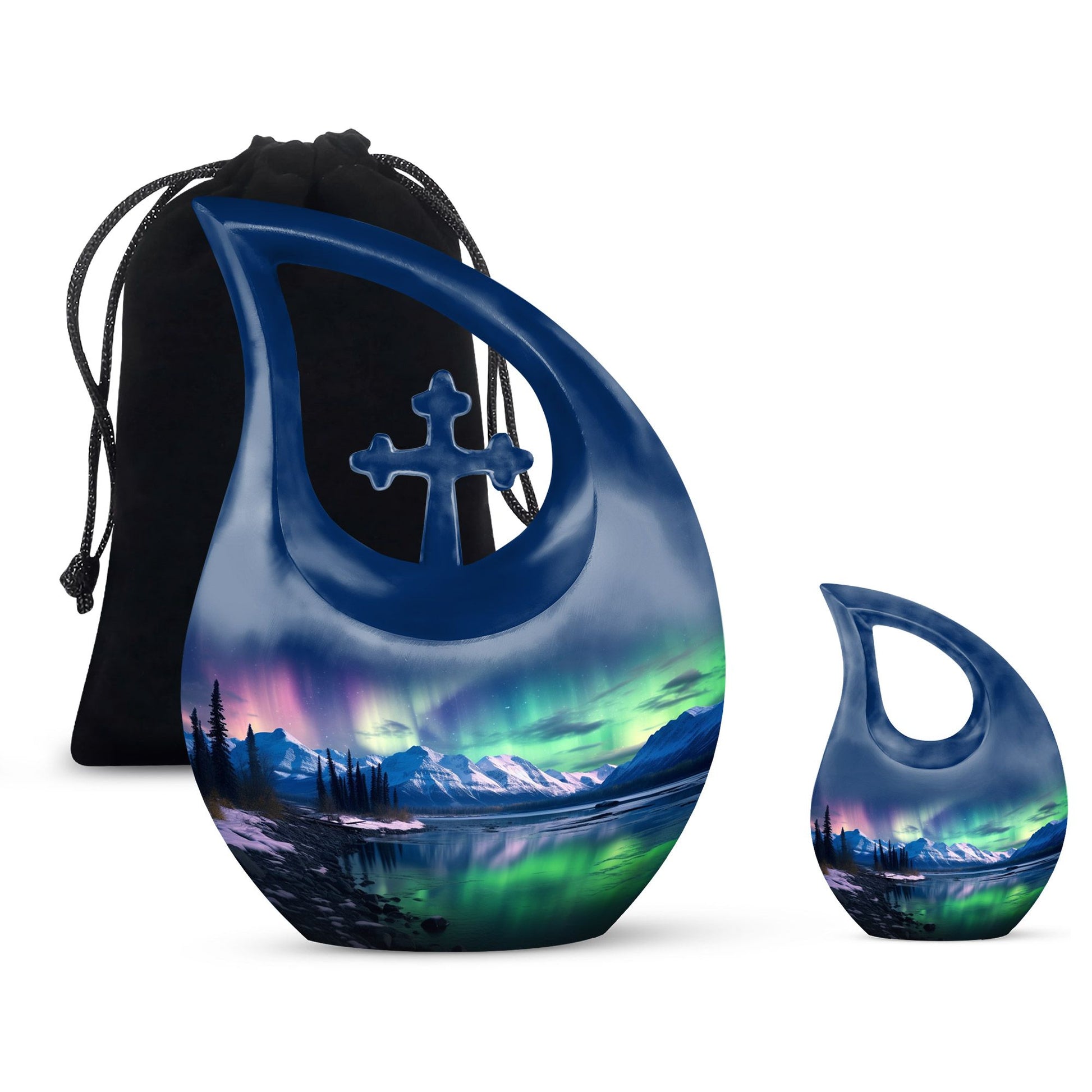 Aurora Urn in Cross Drop Design, Memorial