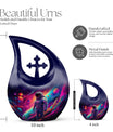 10-inch Astronaut Urn with Cross Drop design