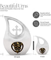 10 Inch Skull-Themed Cross Drop Design Urn for Human Ashes, 