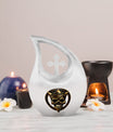 10 Inch Skull-Themed Cross Drop Design Urn for Human Ashes, 