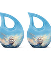 10-inch Ship Urn in Cross Drop design for cremation ashes, 