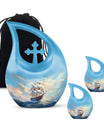 10-inch Ship Urn in Cross Drop design for cremation ashes, 