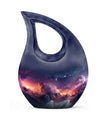 10-inch Aurora Urn, Cross Drop design, keepsake cremation 