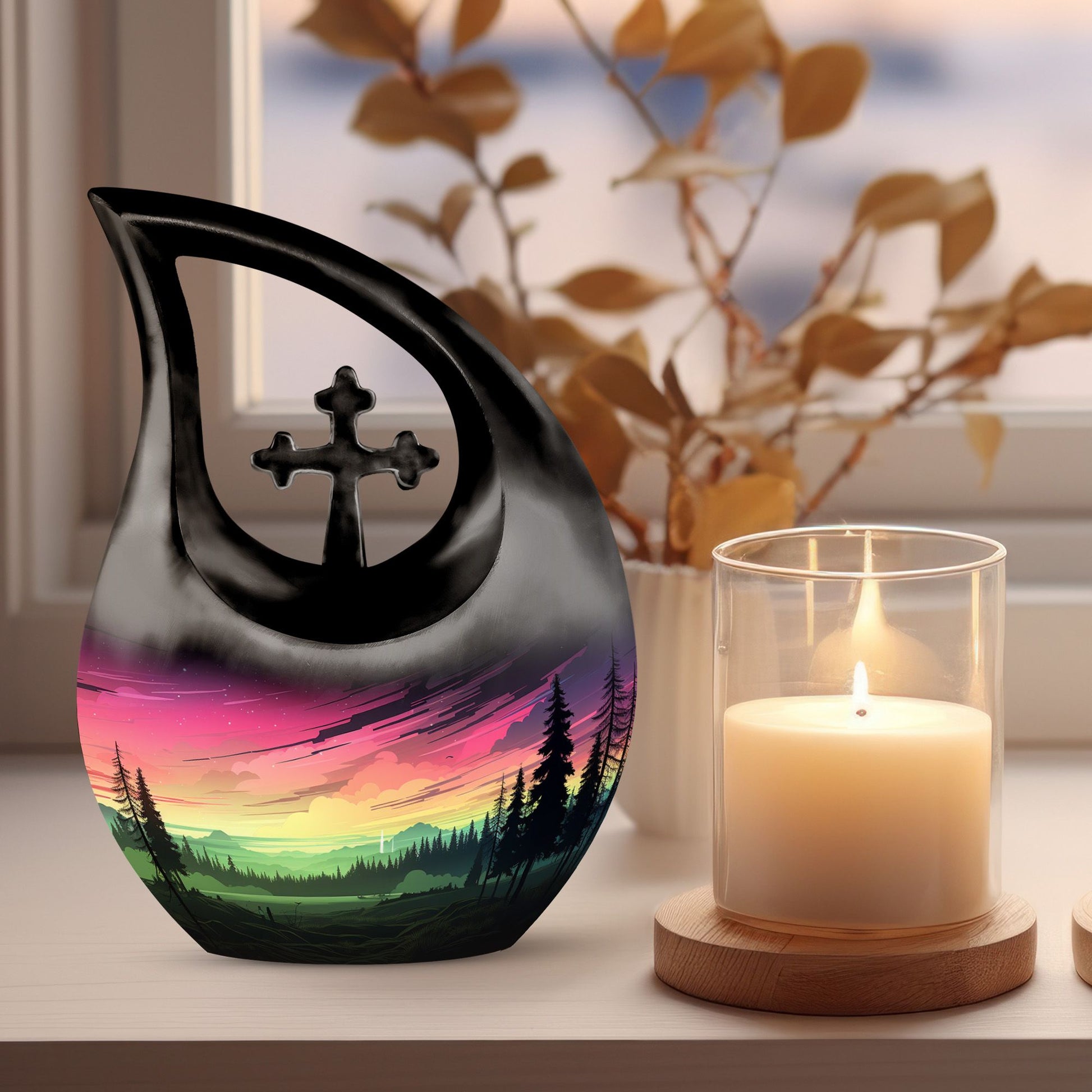 Aurora Urn, 10-inch Designer Memorial Urn for Ashes 