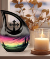 Aurora Urn, 10-inch Designer Memorial Urn for Ashes 