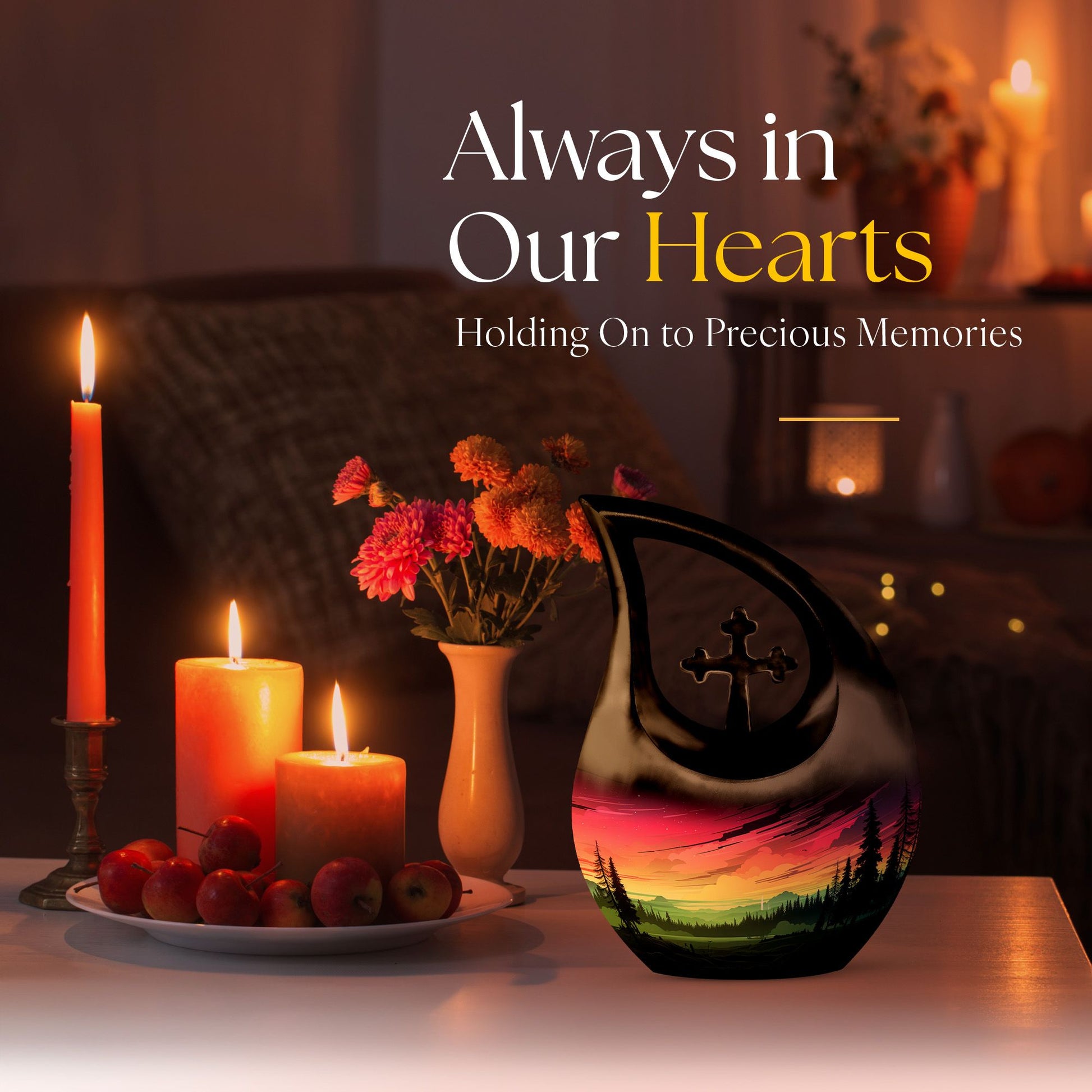 Aurora Urn, 10-inch Designer Memorial Urn for Ashes 