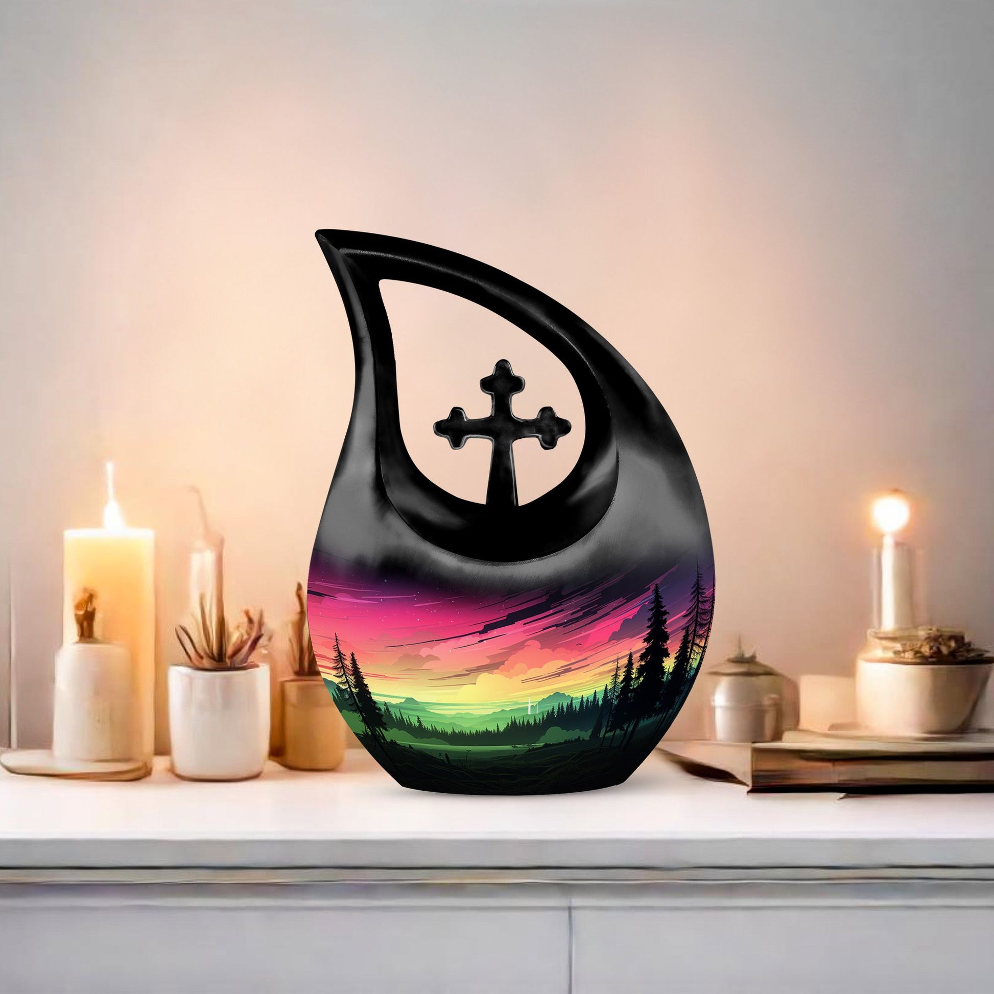 Aurora Urn, 10-inch Designer Memorial Urn for Ashes 