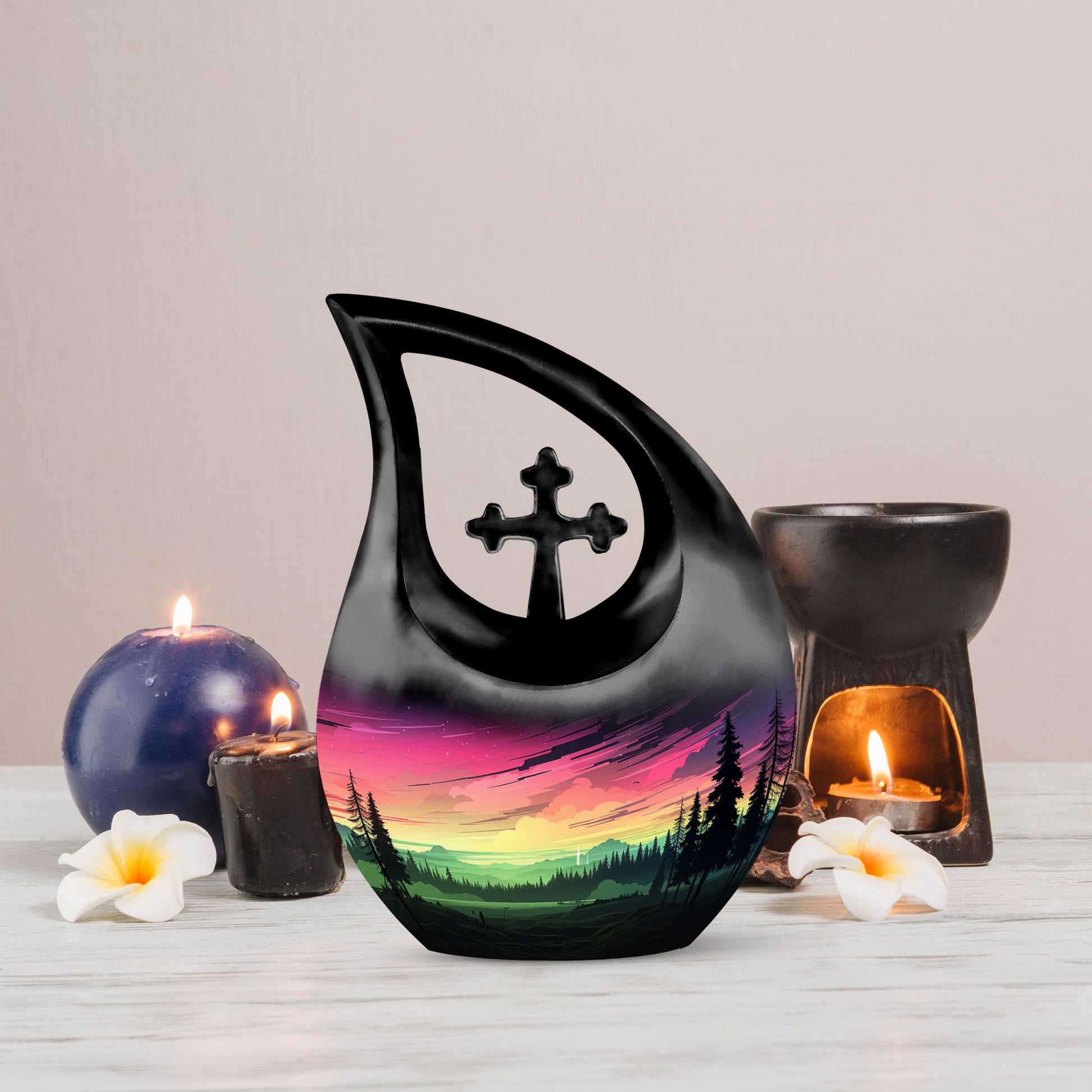 Aurora Urn, 10-inch Designer Memorial Urn for Ashes 