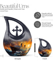 10-inch Ship Urn with Cross Drop design