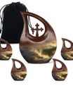10-inch Surfing themed Cross Drop design, Companion Urn
