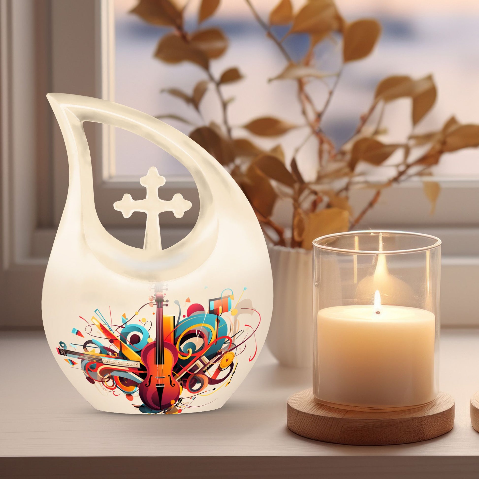 A 10-Inch Stylized Violin Abstract urn