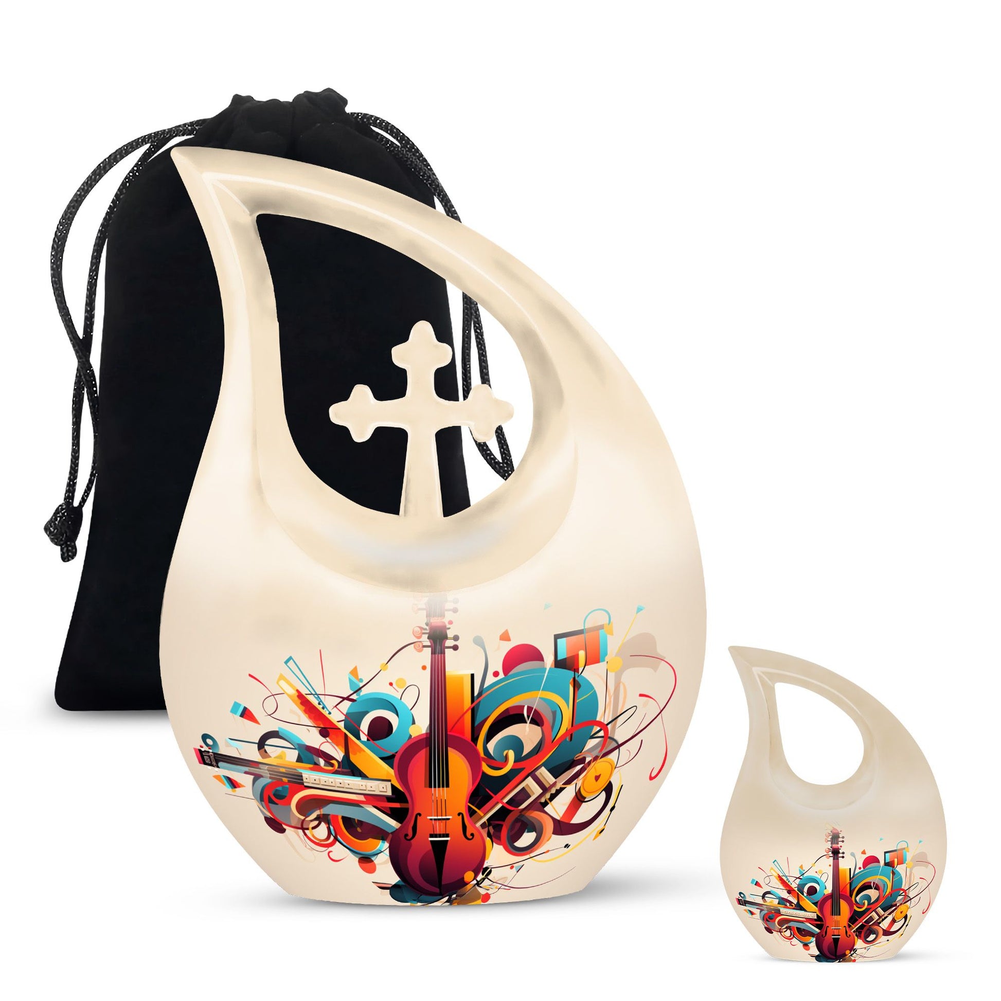 A 10-Inch Stylized Violin Abstract urn