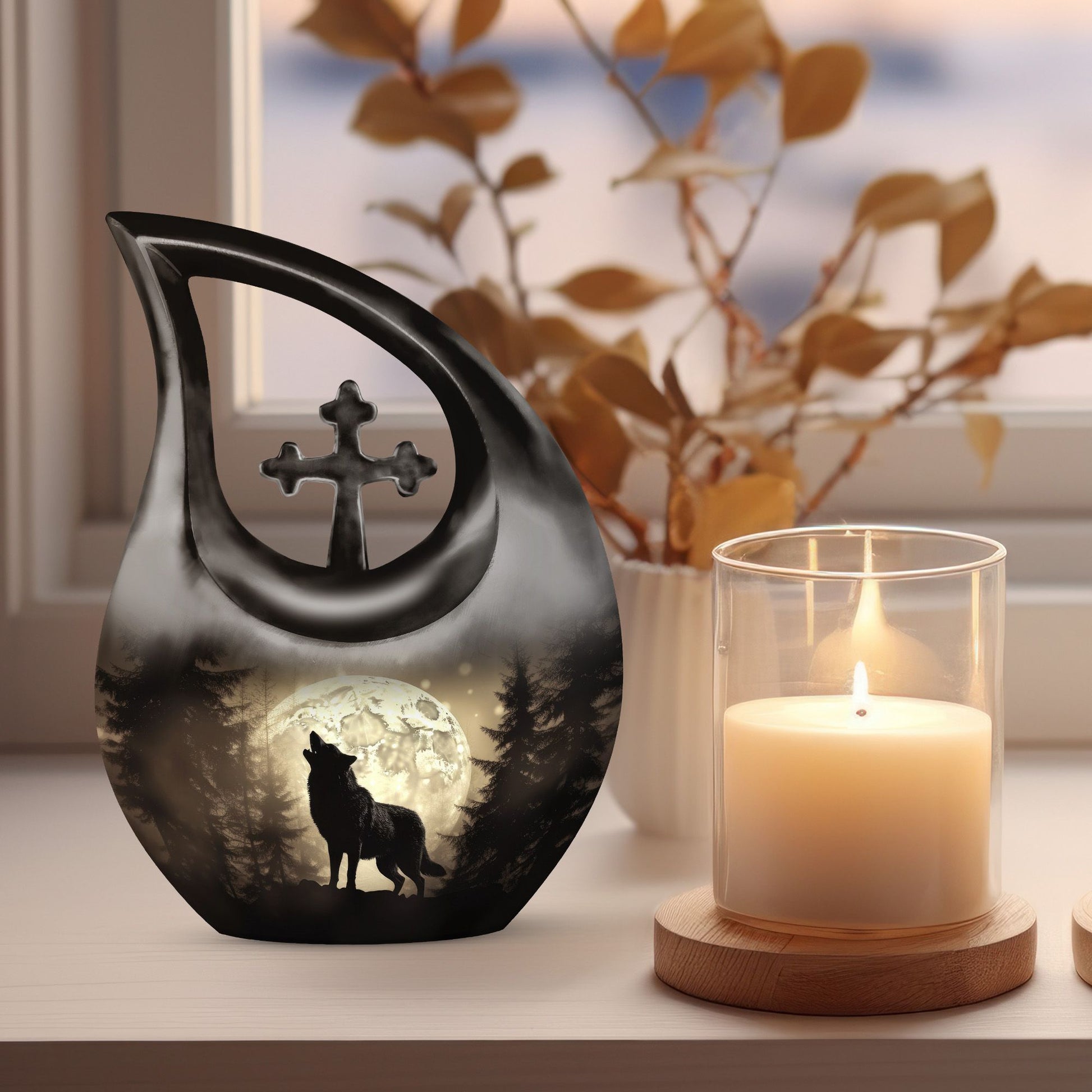 10-inch Moonlight Howl Urn, 