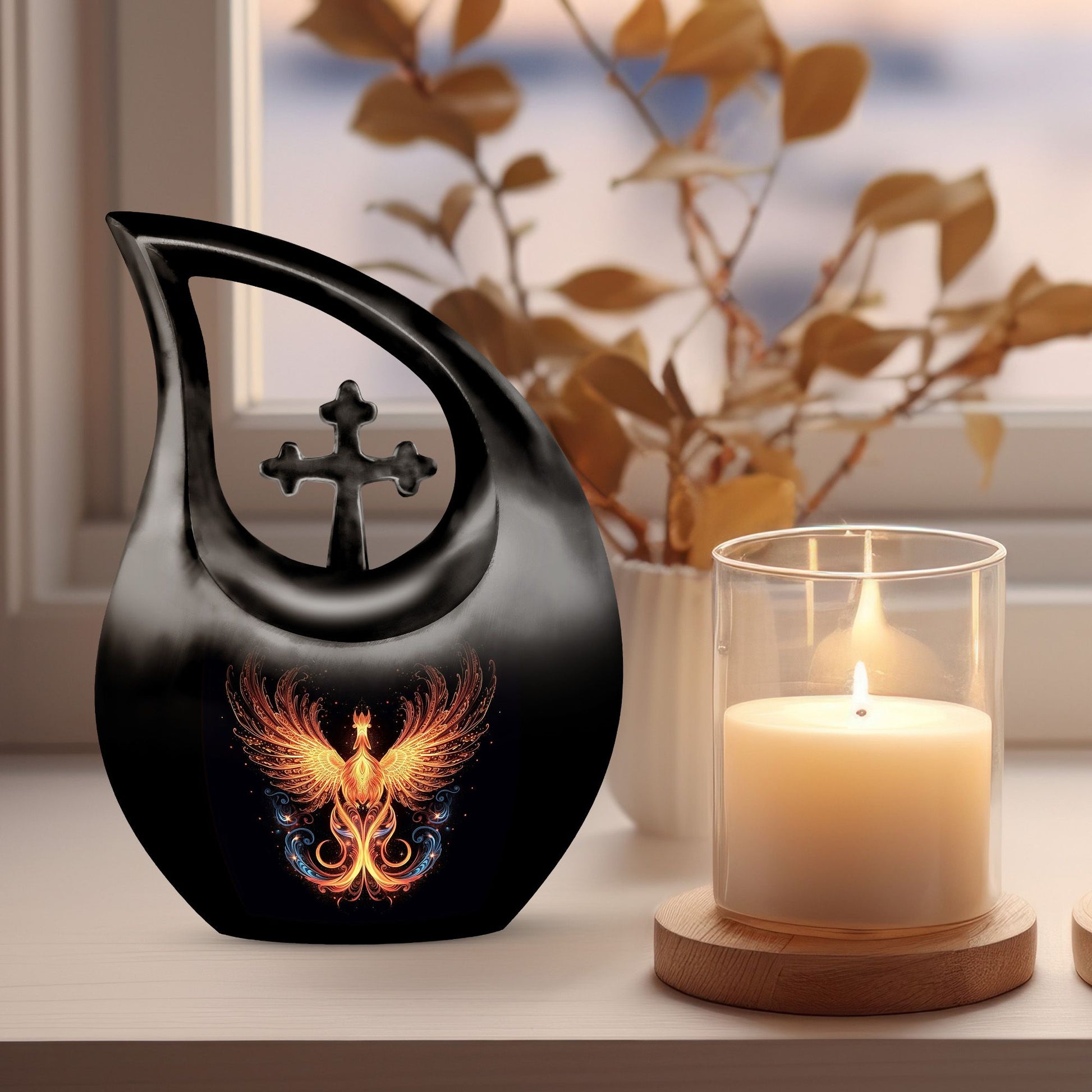 10-inch Phoenix Illustration Urn 