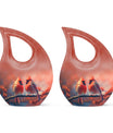 Eternal Haven: Eco-friendly Biodegradable Sunset Blaze Memorial Urn