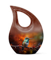 10 inch cross drop design humming bird urn