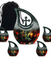 Hummingbird-themed 10 Inch Cross Drop Cremation Urn