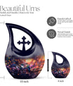 10 Inch Cross Drop Humming Bird Urn 
