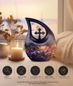 10 Inch Cross Drop Humming Bird Urn 