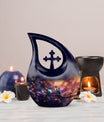 10 Inch Cross Drop Humming Bird Urn 