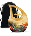 10-inch Cremation Hummingbird Cross Drop urn