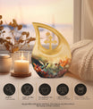 10-inch Cremation Hummingbird Cross Drop urn