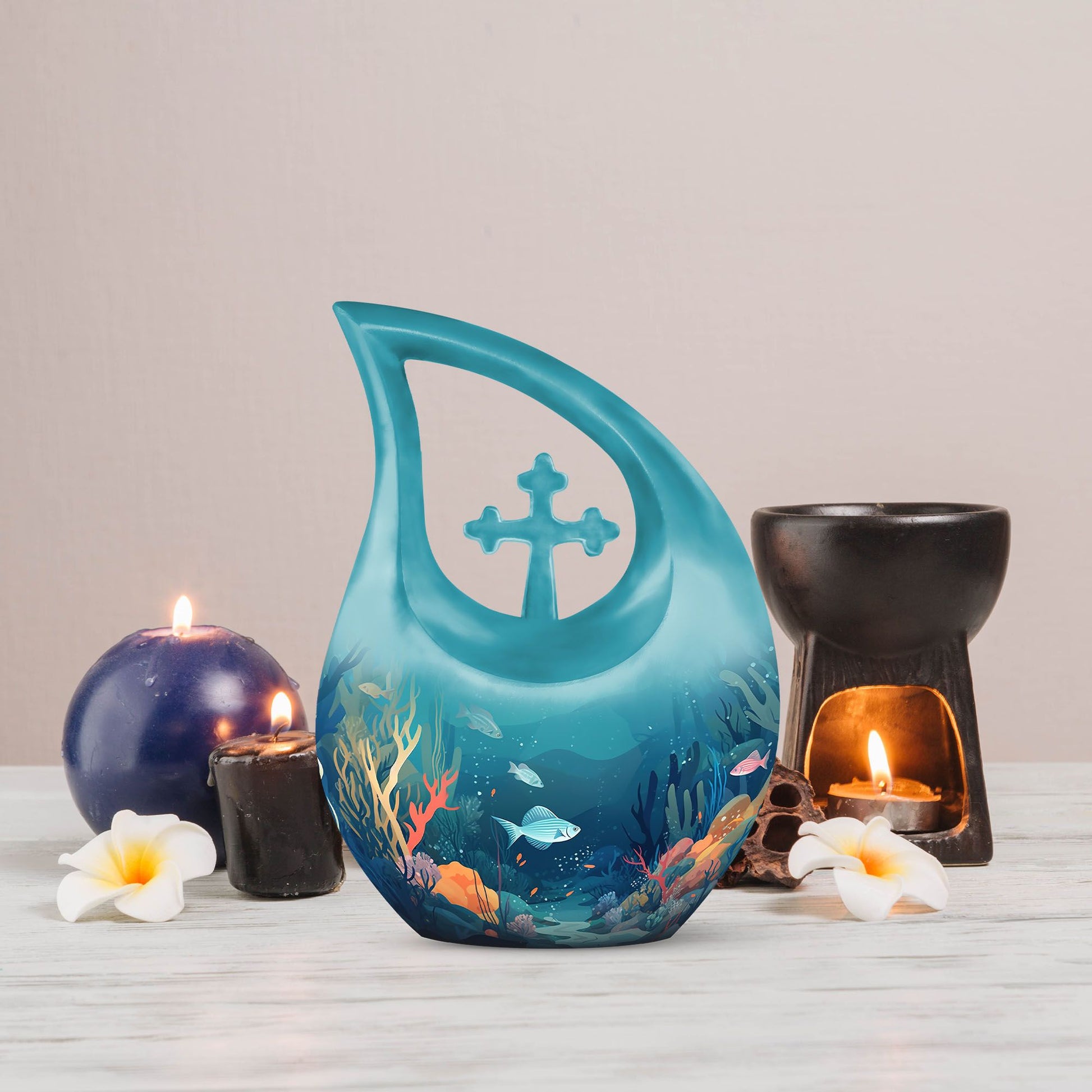 10-inch Fish In Ocean Urn,