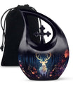 Large 10 inch majestic deer running urn 