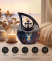 Large 10 inch majestic deer running urn 