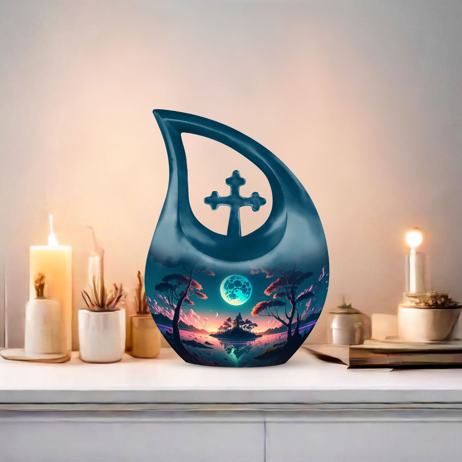 Blue Full Moon urn 