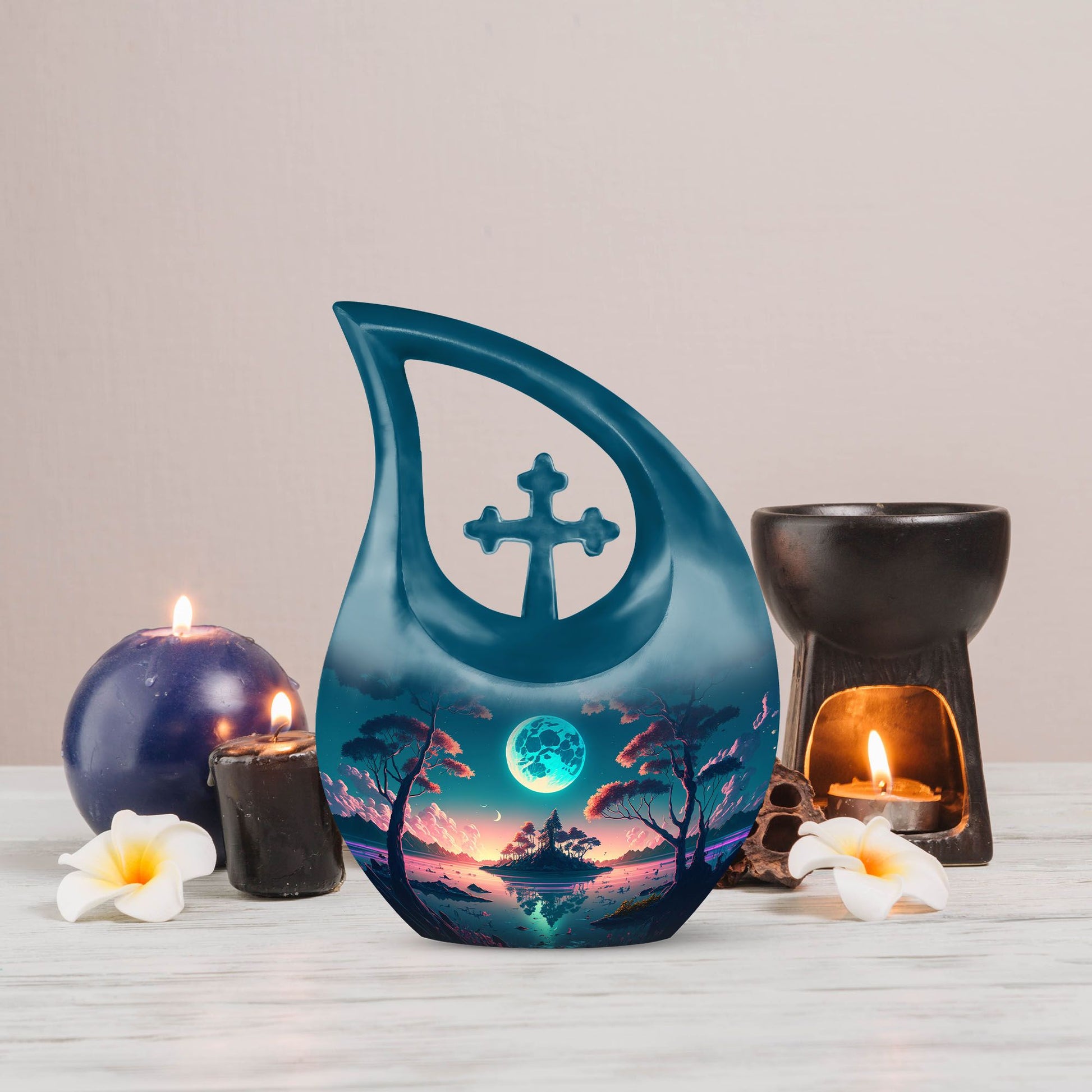 Blue Full Moon urn 