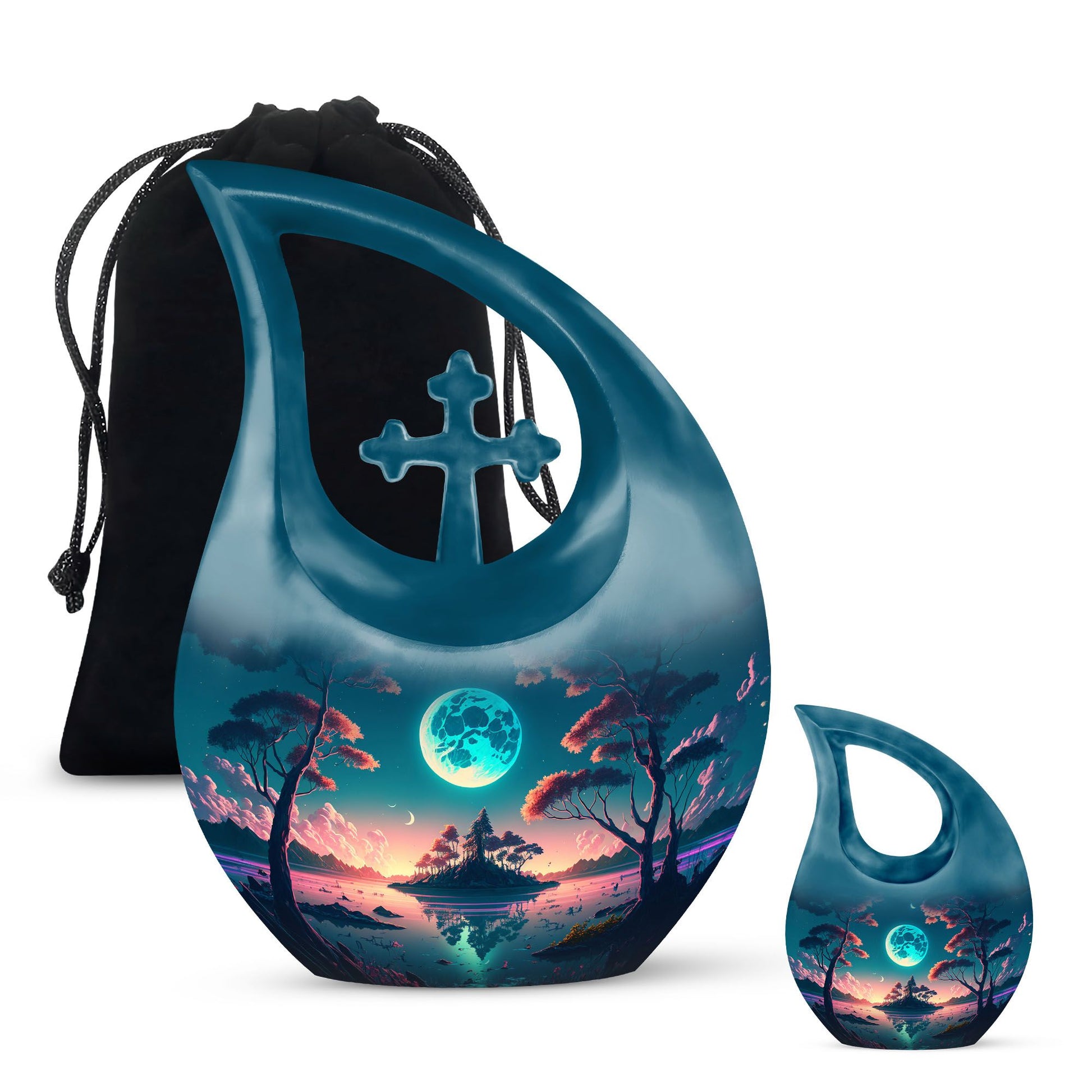 Blue Full Moon urn 