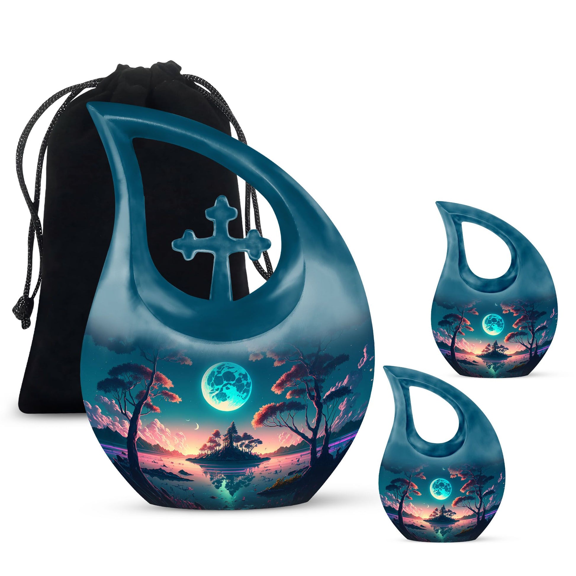 Blue Full Moon urn 