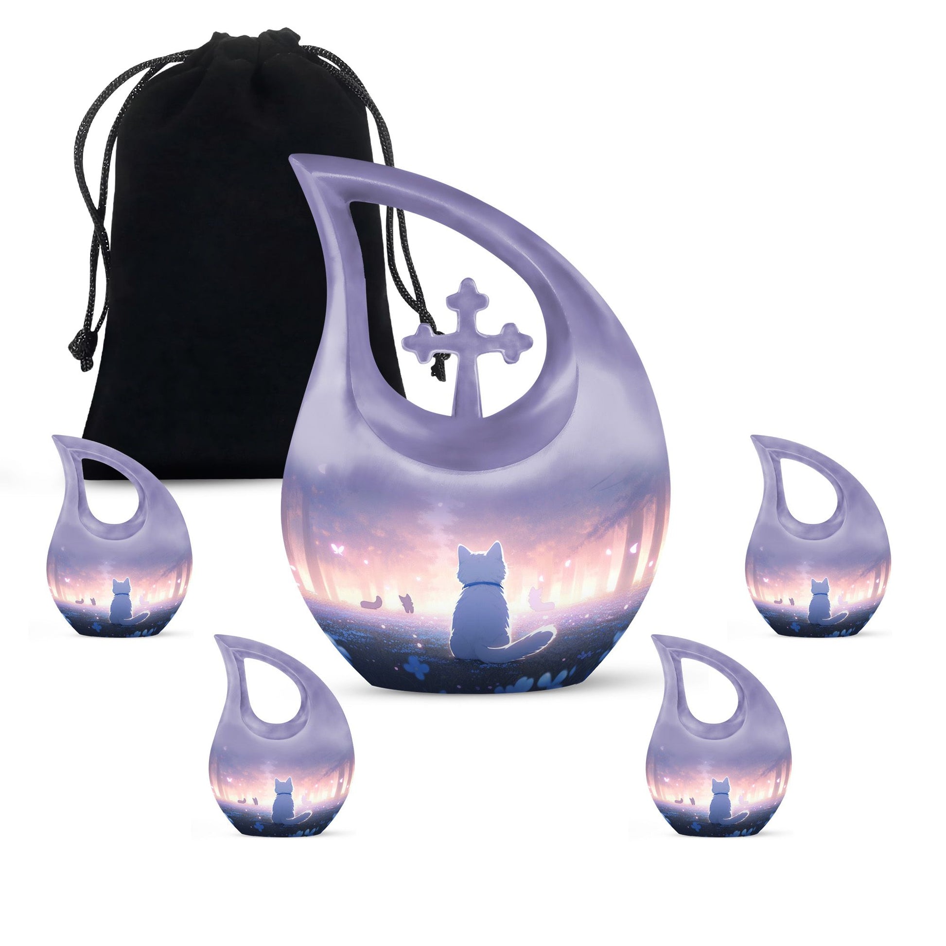 The Sorcerer's Cat themed Cross Drop Companion Urn, 