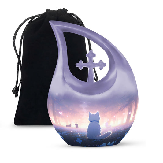 The Sorcerer's Cat themed Cross Drop Companion Urn, 