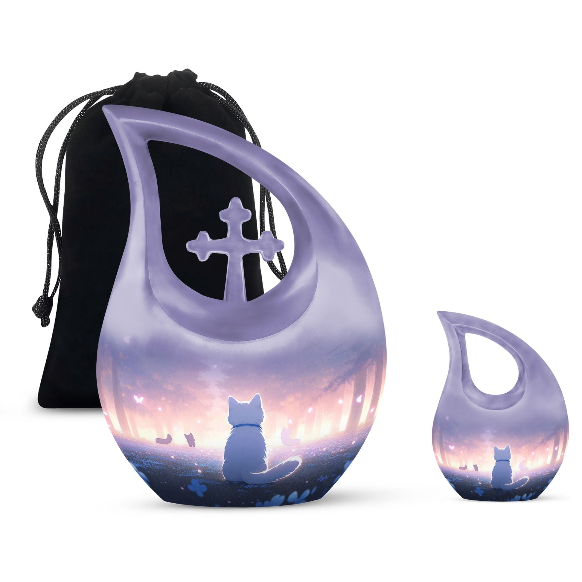 The Sorcerer's Cat themed Cross Drop Companion Urn, 