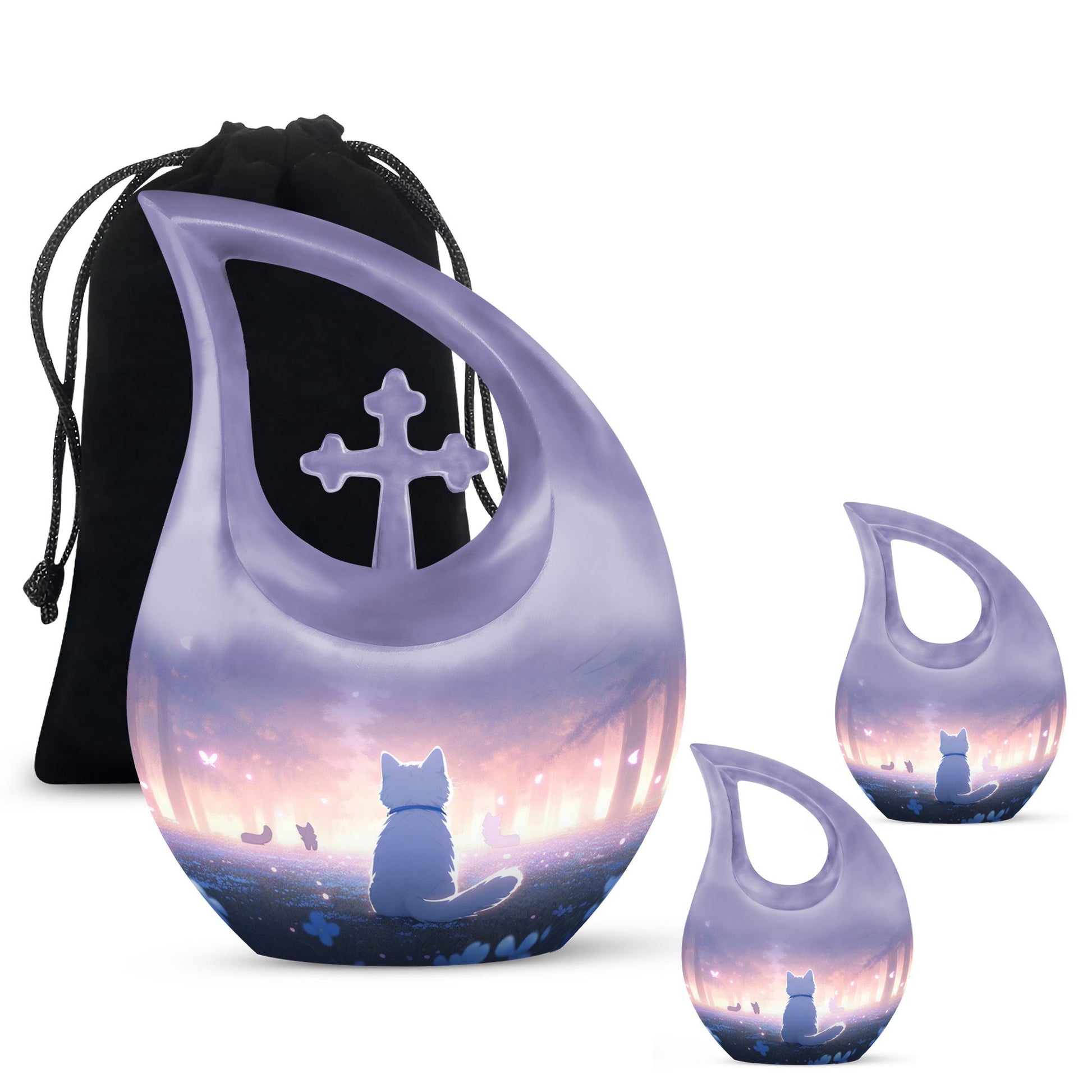 The Sorcerer's Cat themed Cross Drop Companion Urn, 