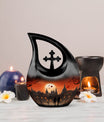Lion-themed Cross Drop Aluminium urn 