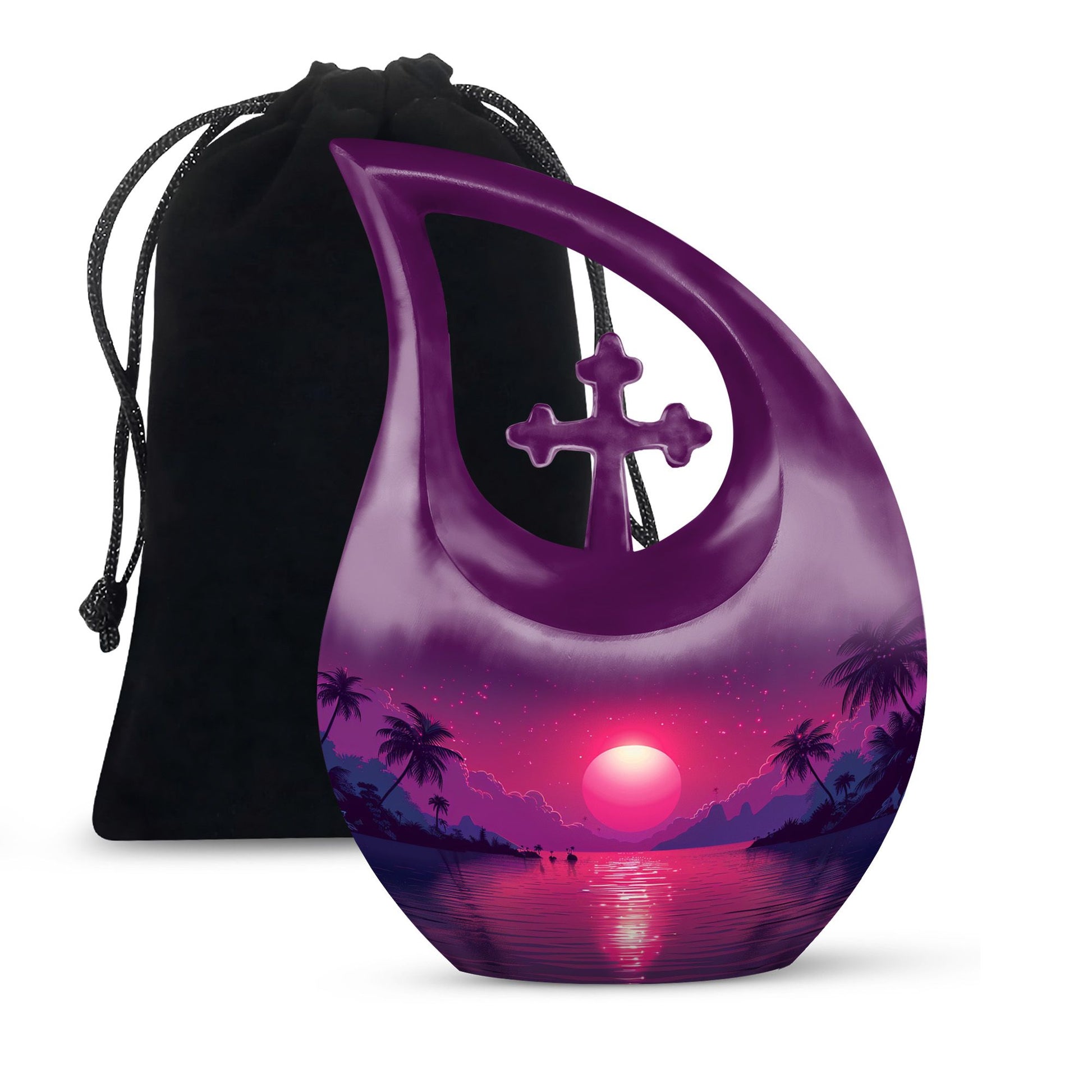 Stylish 10 Inch Crimson Moon Urn 