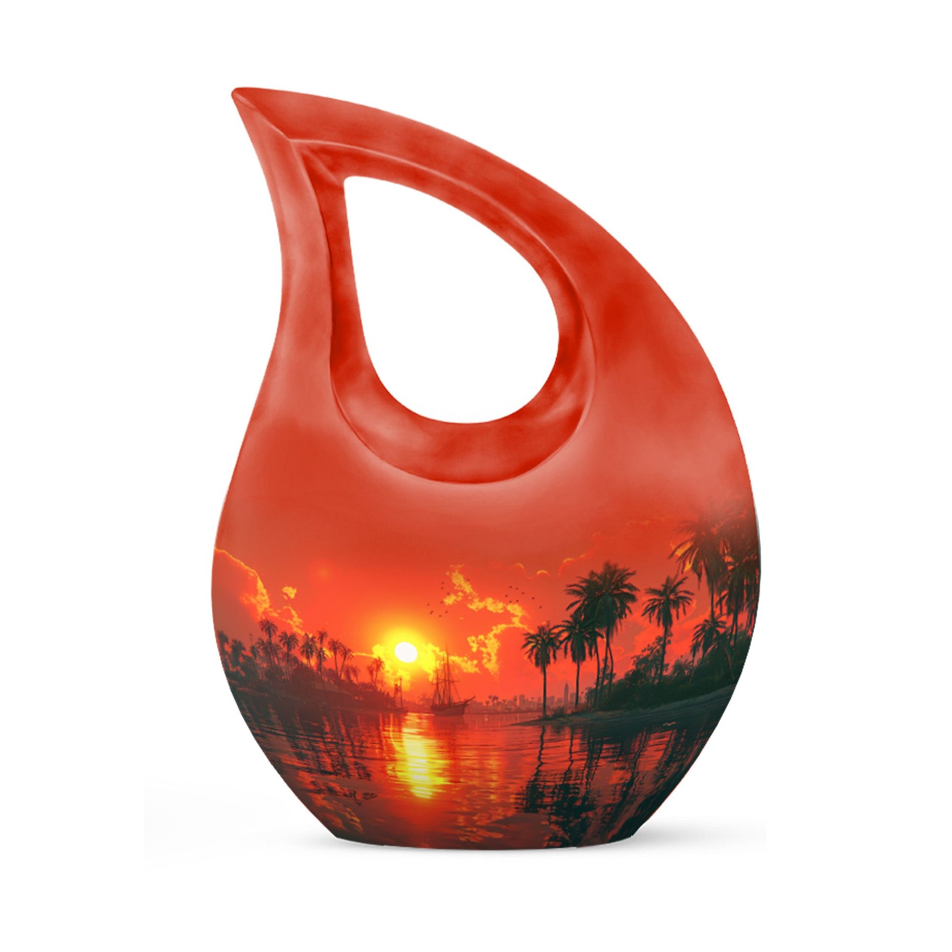 10 Inch Crimson Moon Urn 