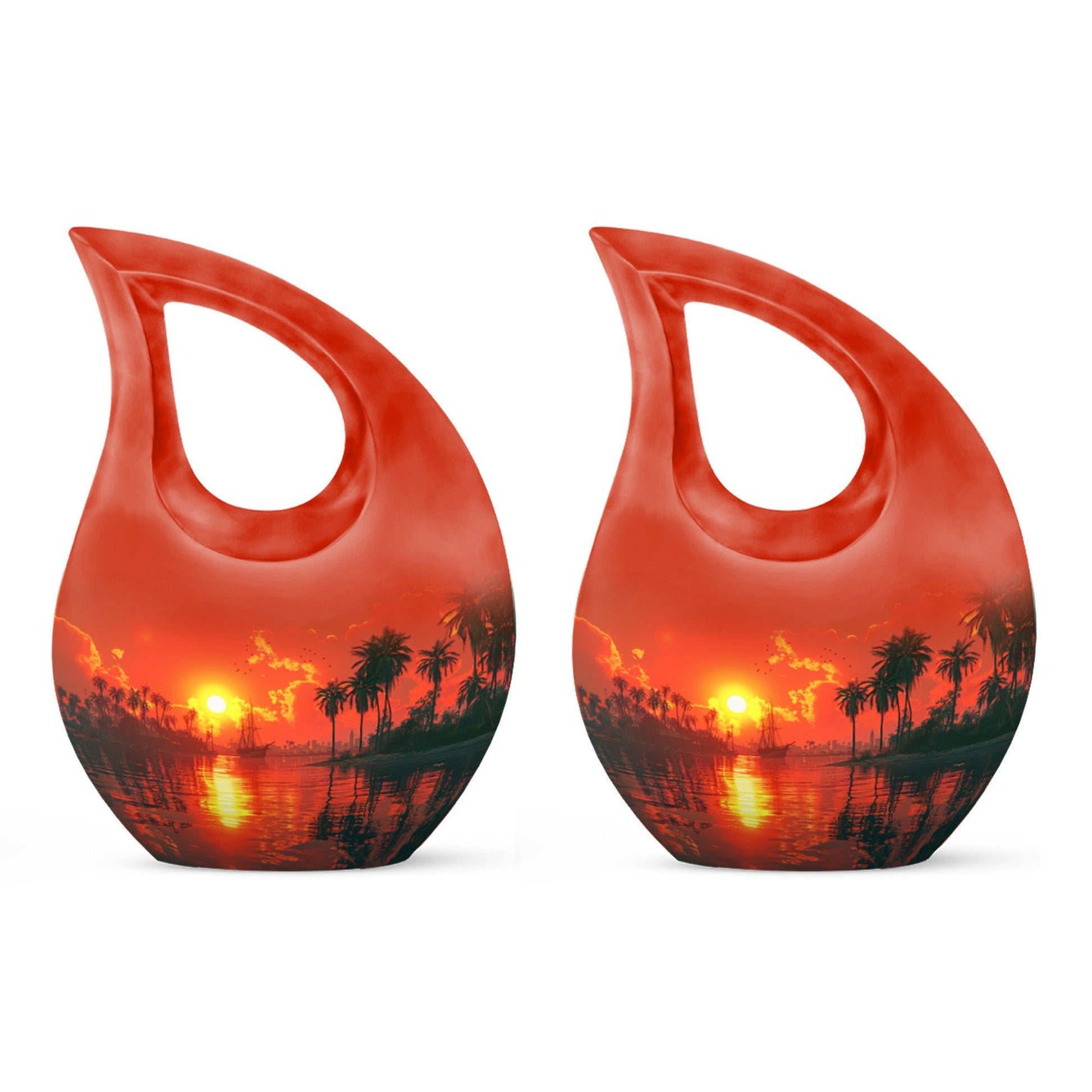 10 Inch Crimson Moon Urn 